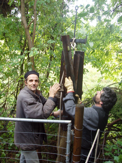 Aufbau Drahtseilakt, Greifenberg 2003